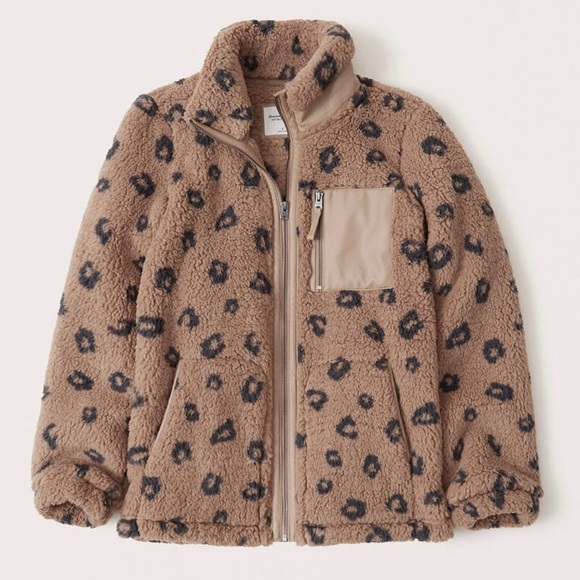 Abercrombie & Fitch Jackets & Blazers - Abercrombie & Fitch Sherpa Leather-Trim Jacket